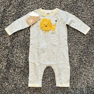 NWT 3-6mo Angel Dear Baby Tiger Appliqué Coverall Romper Sweater